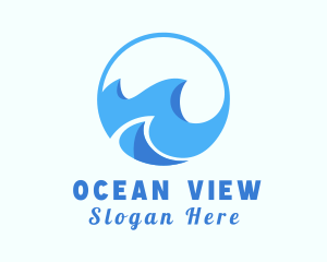 Ocean Surfing Wave logo design