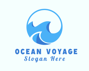 Ocean Surfing Wave logo design