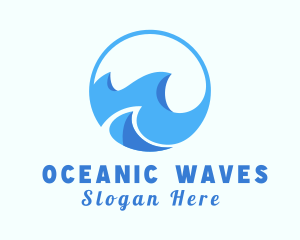 Ocean Surfing Wave logo design