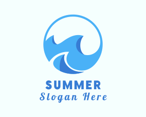 Ocean Surfing Wave logo design