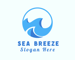 Ocean Surfing Wave logo design