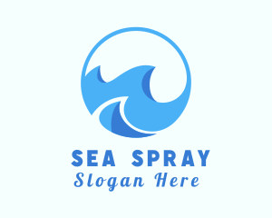 Ocean Surfing Wave logo design