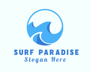 Ocean Surfing Wave logo design