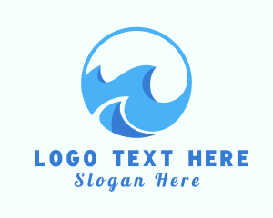 Ocean Surfing Wave Logo