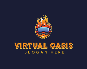 Vr - Blazing VR Guy logo design