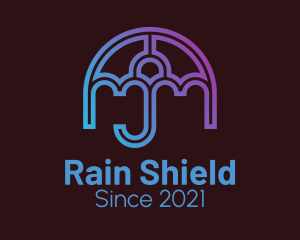 Gradient Weather Umbrella  logo design