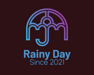 Raining - Gradient Weather Umbrella logo design