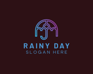 Gradient Weather Umbrella  logo design