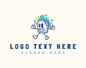 Clean - Bucket Cleaning Bubbles logo design