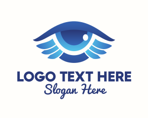 Optometrist - Blue Eye Wings logo design