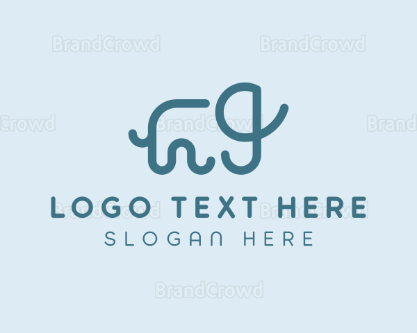 Animal Cute Elephant Logo