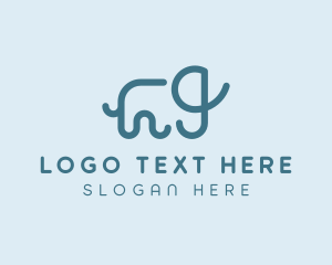 Mint Green - Animal Cute Elephant logo design