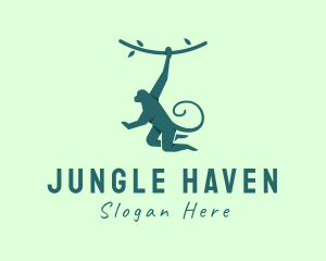 Hanging Jungle Monkey logo design