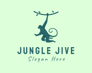 Hanging Jungle Monkey logo design