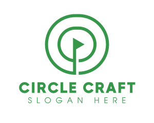 Flag Pole Circle logo design