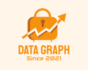 Arrow Graph Padlock logo design