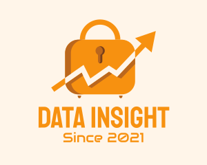 Statistic - Arrow Graph Padlock logo design