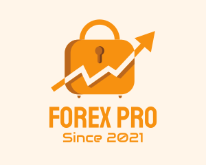 Forex - Arrow Graph Padlock logo design