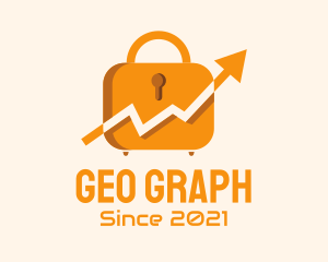 Arrow Graph Padlock logo design