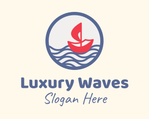 Sailing Boat Waves  logo design