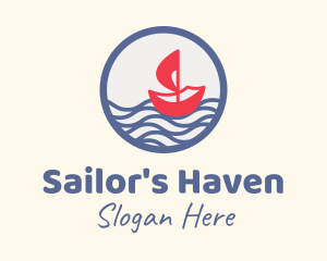 Sailing Boat Waves  logo design