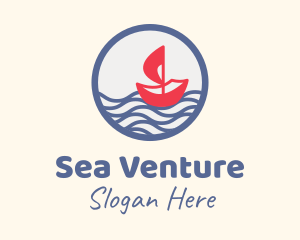 Sailing Boat Waves  logo design