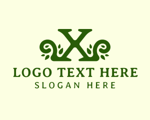 Vegetarian - Garden Vines Letter X logo design