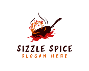 Saute - Stir Frying Pan logo design