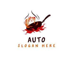 Fry - Stir Frying Pan logo design