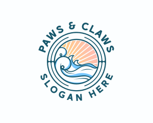 Waves Ocean Surfing Logo