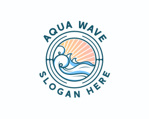 Waves Ocean Surfing logo design