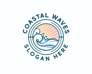 Waves Ocean Surfing logo design