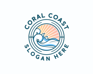 Waves Ocean Surfing logo design