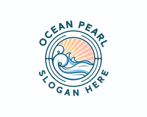 Waves Ocean Surfing logo design