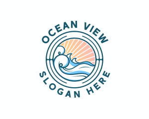 Waves Ocean Surfing logo design