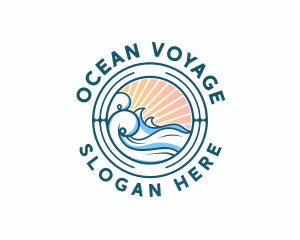 Waves Ocean Surfing logo design