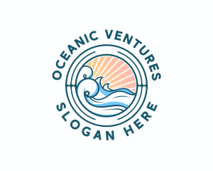 Waves Ocean Surfing logo design