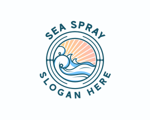 Waves Ocean Surfing logo design