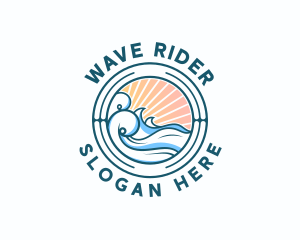 Waves Ocean Surfing logo design