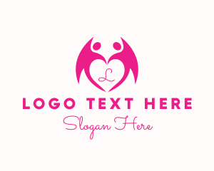Marriage - People Love Dating Heart logo design