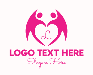 Partner - Pink Dating Heart Lettermark logo design