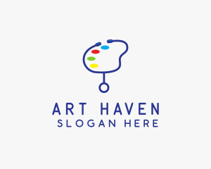 Stethoscope Paint Palette  logo design