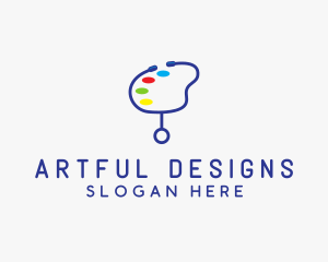 Stethoscope Paint Palette  logo design