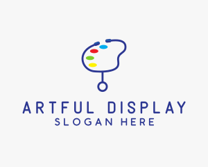 Stethoscope Paint Palette  logo design