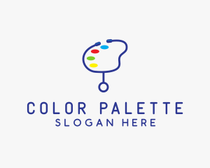 Stethoscope Paint Palette  logo design