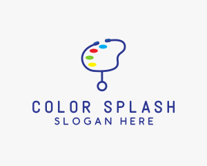 Stethoscope Paint Palette  logo design