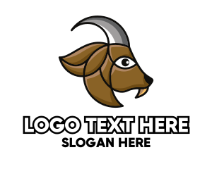 Goat - Brown Mosaic Goat logo design