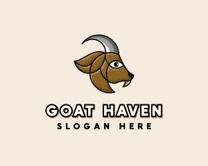 Wildlife Goat Head logo design