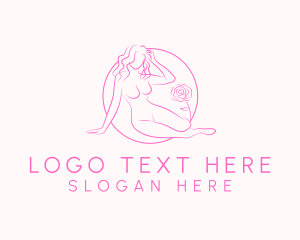 Flower - Pink Woman Body logo design