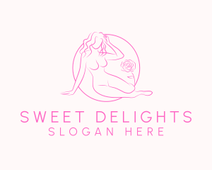 Pink Woman Body  logo design